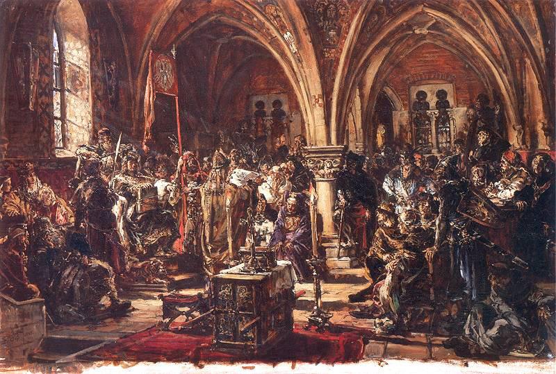 Jan Matejko The First Sejm in leczyca. Recording of laws. A.D. 1182. oil painting image